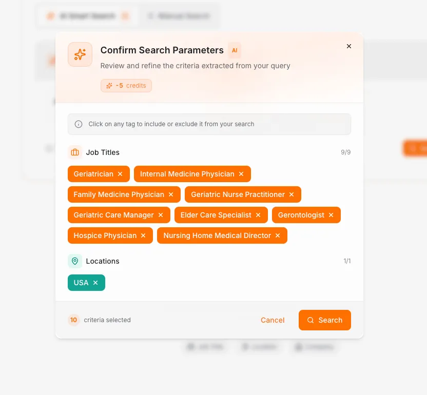 Modal de detalle de contacto con datos de perfil enriquecidos